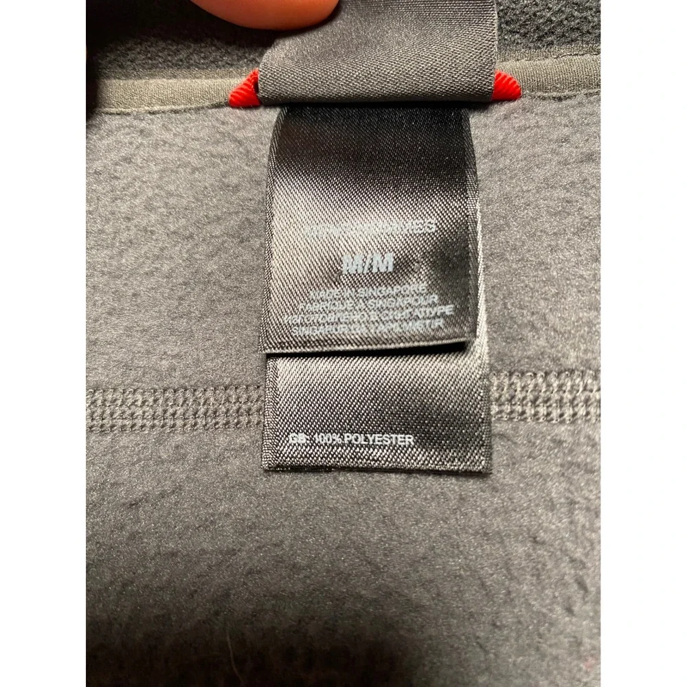 The North Face Mens Full Zip Fleece Jacket Charcoal Grey Mock Neck Medium